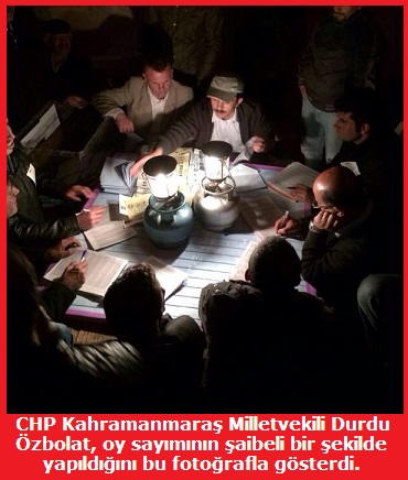 CHP Kahramanmara Milletvekili Durdu zbolat, oy saymnn aibeli bir ekilde yapldn bu fotorafla gsterdi.