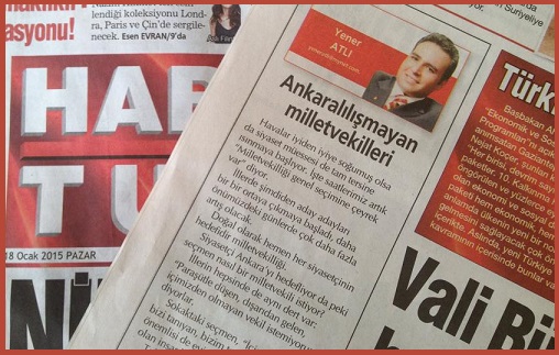 18 Ocak 2015 tarihli Habertrk Gazetesi Yener Atl kesinde ANKARALALIMAYAN MLLETVEKLLER balkl yazs