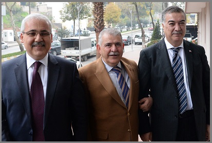 Osmaniye Valisi Kerem Al ve Kahramanmara Valisi Mustafa Hakan Gvener, Onikiubat Belediye Bakan Hanefi Mahiek'i ziyaret etti.